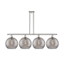 Innovations Lighting Athens Deco Swirl 4 Light 50" Wide Linear Chandelier Polished Nickel