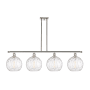 Innovations Lighting Athens 4 Light 48" Wide Linear Pendant Polished Nickel / Clear Water Glass