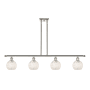 Innovations Lighting White Mouchette 4 Light 48" Wide Pendant Polished Nickel / White Mouchette