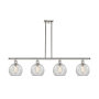 Innovations Lighting Athens 4 Light 48" Wide Linear Pendant with Shade Polished Nickel / Clear
