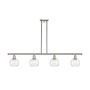 Innovations Lighting Athens 4 Light 48" Wide Linear Pendant with Shade Polished Nickel / Seedy