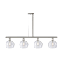 Innovations Lighting Athens 4 Light 48" Wide Linear Pendant Polished Nickel / Seedy