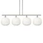 Innovations Lighting Brookhaven Sphere 4 Light 49" Wide Linear Pendant Polished Nickel / Opal