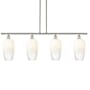 Innovations Lighting Brookhaven Flute 4 Light 48" Wide Linear Pendant Polished Nickel / Opal
