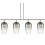 Innovations Lighting Brookhaven Flute 4 Light 48" Wide Linear Pendant Polished Nickel / Slate
