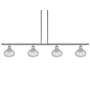 Innovations Lighting Ithaca 4 Light 48" Wide Linear Pendant with Shades Polished Nickel / Clear Ithaca