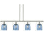Innovations Lighting Bella 4 Light 48" Wide Linear Pendant Polished Nickel / Princess Blue