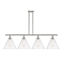 Innovations Lighting Berkshire 4 Light 50" Wide Linear Pendant Polished Nickel / Clear