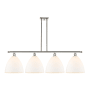 Innovations Lighting Bristol Glass 4 Light 51" Wide Linear Pendant Polished Nickel / Matte White
