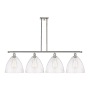 Innovations Lighting Bristol Glass 4 Light 51" Wide Linear Pendant Polished Nickel / Seedy