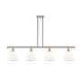 Innovations Lighting Bristol Glass 4 Light 48" Wide Linear Pendant with Shades Polished Nickel / Matte White