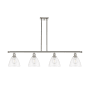 Innovations Lighting Bristol Glass 4 Light 48" Wide Linear Pendant with Shades Polished Nickel / Clear