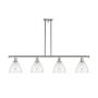 Innovations Lighting Bristol Glass 4 Light 48" Wide Linear Pendant with Shades Polished Nickel / Seedy