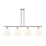 Innovations Lighting Bristol Glass 4 Light 48" Wide Linear Pendant Polished Nickel / Matte White