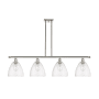 Innovations Lighting Bristol Glass 4 Light 48" Wide Linear Pendant Polished Nickel / Seedy