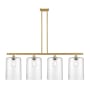 Innovations Lighting Cobbleskill 4 Light 48" Wide Linear Pendant Satin Gold / Clear