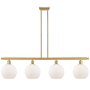 Innovations Lighting Athens 4 Light 48" Wide Linear Pendant Satin Gold / Matte White