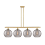 Innovations Lighting Athens Deco Swirl 4 Light 50" Wide Linear Chandelier Satin Gold