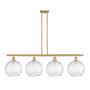 Innovations Lighting Athens 4 Light 48" Wide Linear Pendant Satin Gold / Clear Water Glass