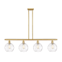 Innovations Lighting Athens 4 Light 48" Wide Linear Pendant with Shade Satin Gold / Clear Water Glass
