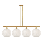 Innovations Lighting White Mouchette 4 Light 51" Wide Pendant Satin Gold / White Mouchette