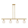 Innovations Lighting White Mouchette 4 Light 48" Wide Pendant Satin Gold / White Mouchette
