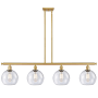 Innovations Lighting Athens 4 Light 48" Wide Linear Pendant Satin Gold / Seedy