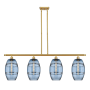 Innovations Lighting Vaz 4 Light 48" Wide Linear Pendant Satin Gold / Blue