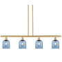 Innovations Lighting Bella 4 Light 48" Wide Linear Pendant Satin Gold / Princess Blue