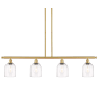 Innovations Lighting Bella 4 Light 48" Wide Linear Pendant Satin Gold / Clear