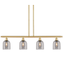 Innovations Lighting Bella 4 Light 48" Wide Linear Pendant Satin Gold / Light Smoke