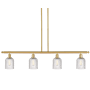 Innovations Lighting Bridal Veil 4 Light 48" Wide Linear Pendant Satin Gold / Clear