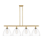 Innovations Lighting Bristol 4 Light 50" Wide Linear Pendant Satin Gold / Clear