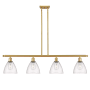 Innovations Lighting Bristol Glass 4 Light 48" Wide Linear Pendant with Shades Satin Gold / Seedy
