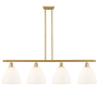 Innovations Lighting Bristol Glass 4 Light 48" Wide Linear Pendant Satin Gold / Matte White