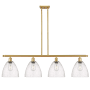 Innovations Lighting Bristol Glass 4 Light 48" Wide Linear Pendant Satin Gold / Seedy