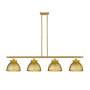 Innovations Lighting Adirondack 4 Light 48" Wide Linear Pendant Satin Gold