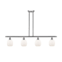 Innovations Lighting Belfast 4 Light 48" Wide Linear Chandelier Brushed Satin Nickel / Matte White