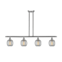 Innovations Lighting Belfast 4 Light 48" Wide Linear Chandelier Brushed Satin Nickel / Clear Seedy