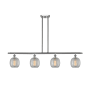 Innovations Lighting Belfast 4 Light 48" Wide Linear Chandelier Brushed Satin Nickel / Clear Crackle