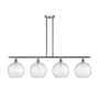 Innovations Lighting Athens 4 Light 48" Wide Linear Pendant Brushed Satin Nickel / Clear Water Glass