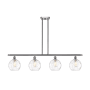 Innovations Lighting Athens 4 Light 48" Wide Linear Pendant with Shade Brushed Satin Nickel / Clear Water Glass