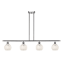 Innovations Lighting White Mouchette 4 Light 48" Wide Pendant Brushed Satin Nickel / White Mouchette