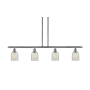 Innovations Lighting Caledonia 4 Light 48" Wide Linear Chandelier Brushed Satin Nickel / Mouchette