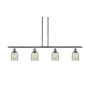 Innovations Lighting Caledonia 4 Light 48" Wide Linear Chandelier Brushed Satin Nickel / Mica