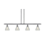 Innovations Lighting Conesus 4 Light 48" Wide Linear Chandelier Brushed Satin Nickel / Clear Crackle