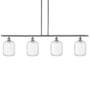 Innovations Lighting Preston 4 Light 48" Wide Linear Pendant Brushed Satin Nickel / Clear