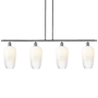 Innovations Lighting Brookhaven Flute 4 Light 48" Wide Linear Pendant Brushed Satin Nickel / Opal