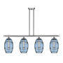 Innovations Lighting Vaz 4 Light 48" Wide Linear Pendant Brushed Satin Nickel / Blue