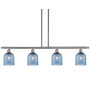 Innovations Lighting Bella 4 Light 48" Wide Linear Pendant Brushed Satin Nickel / Princess Blue